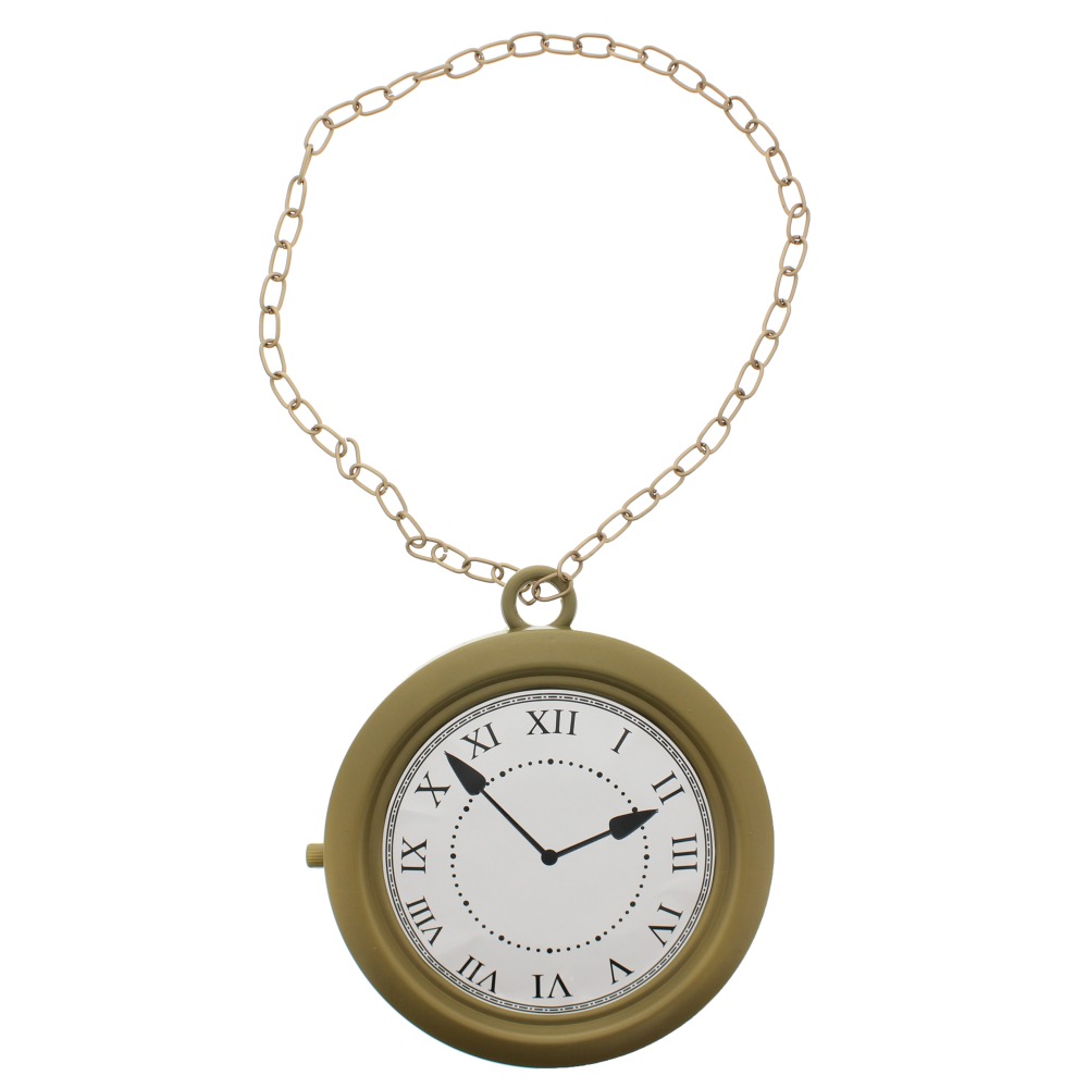 Zac's Alter Ego - Oversized Pocket Watch on Gold Chain Necklace Accessoire Costume - Couleur or